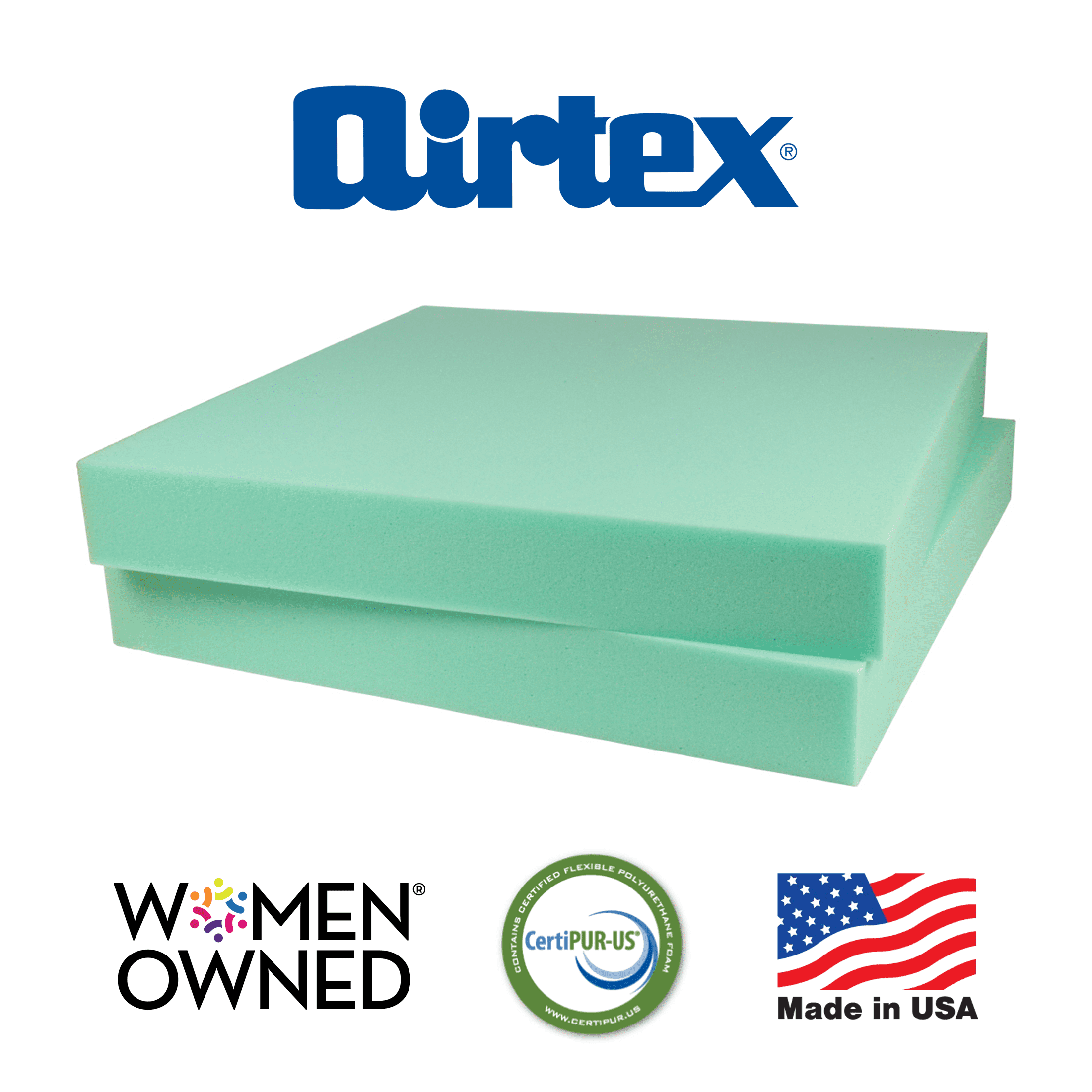 Airtex High-Density Foam Cushion Set 3" x 22" x 22" 2 pack