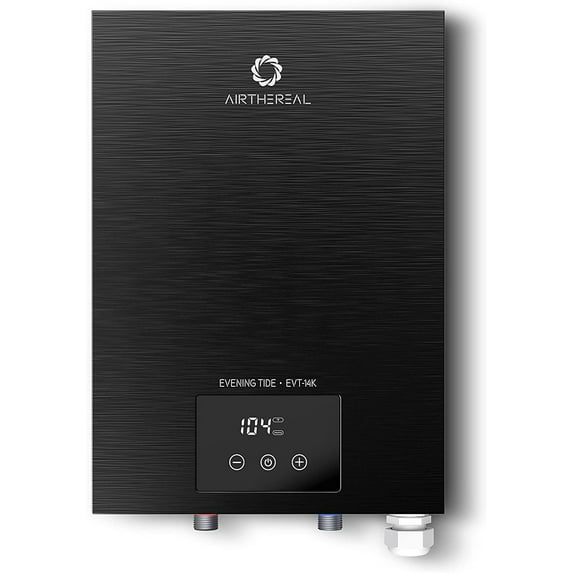 Airthereal Electric Tankless Water Heater 14kW, 240Volts - Endless On-Demand Hot Water - Self Modulates to Save Energy Use - Small Enough to Install Anywhere - for 1 Shower, Evening Tide series