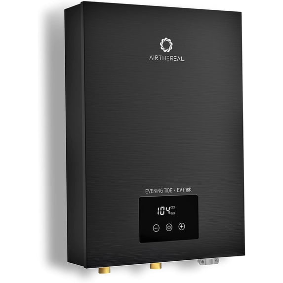 Airthereal Electric Tankless Water Heater 18kW, 240Volts - Endless On-Demand Hot Water - Self Modulates to Save Energy Use - Small Enough to Install Anywhere - for 2 Showers, Evening Tide series