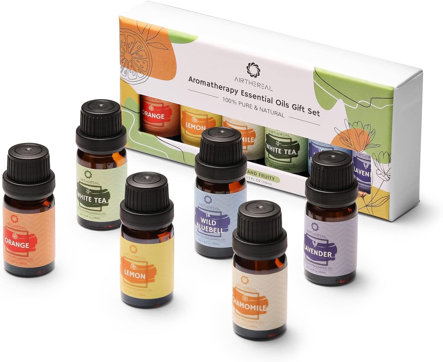 Airthereal Essential Oils Gift Set, Floral and Fruity Collection - 100% ...