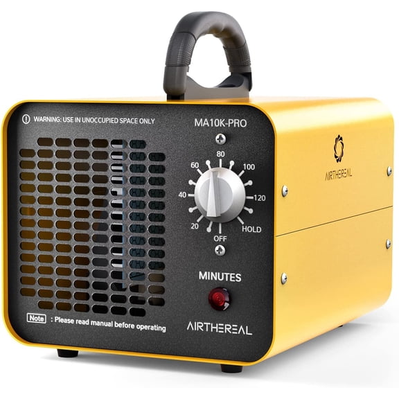 Airthereal MA10K-PRO Ozone Generator - High Capacity O3 Machine for Areas of 3500+ Square Feet, Home Ionizer Odor Remover, Yellow