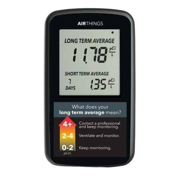 Airthings Corentium Home Radon Detector 2350 Portable, Lightweight, Easy-to-Use, (3) AAA Battery Operated, USA Version, pCi/L