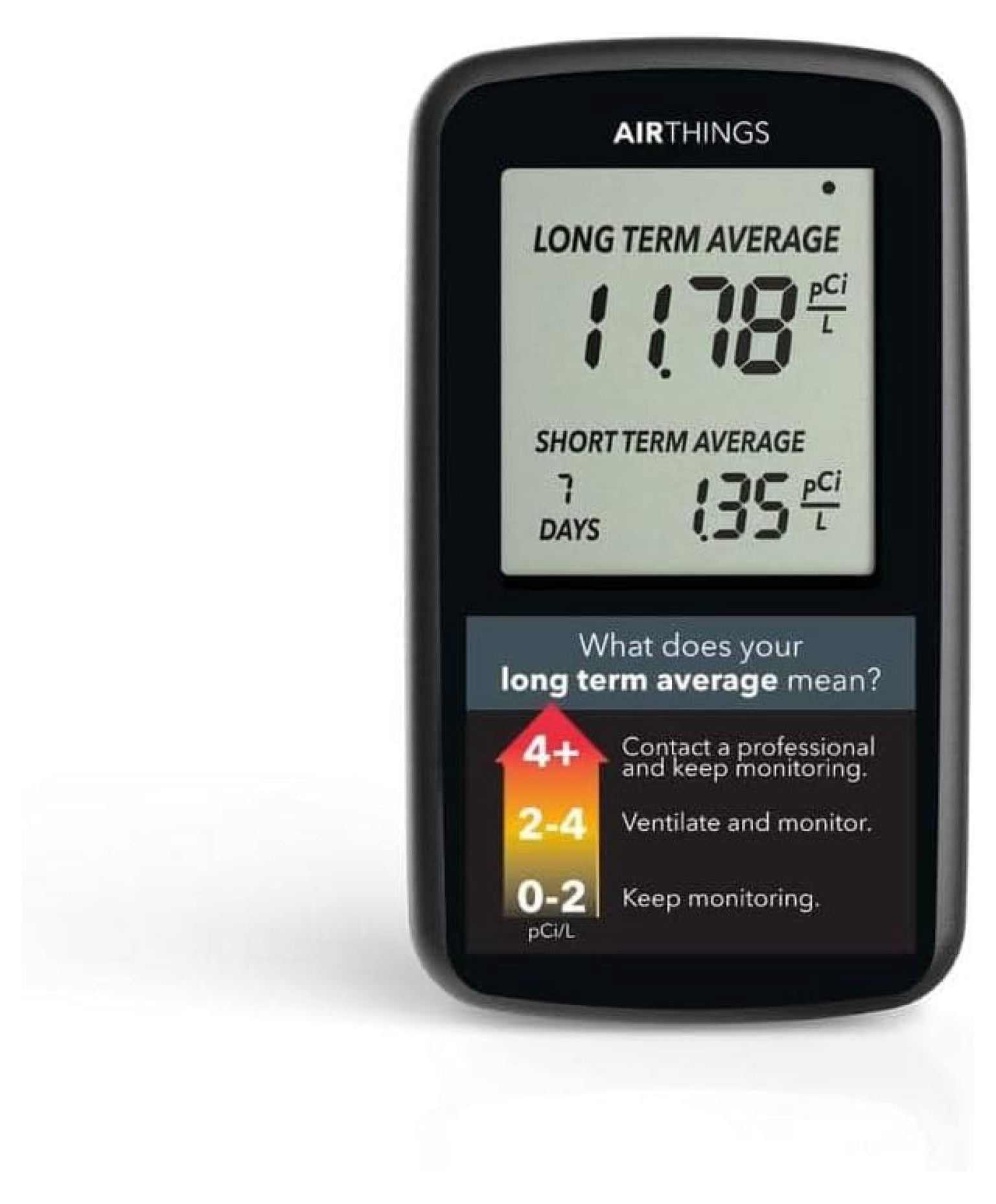 Airthings Corentium Home Radon Detector 2350 Portable, Lightweight, Easy-to-Use, (3) AAA Battery Operated, USA Version, pCi/L