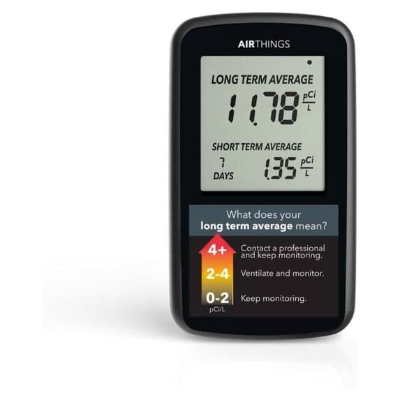 Airthings Corentium Home Radon Detector 2350 Portable, Lightweight, Easy-to-Use, (3) AAA Battery Operated, USA Version, pCi/L