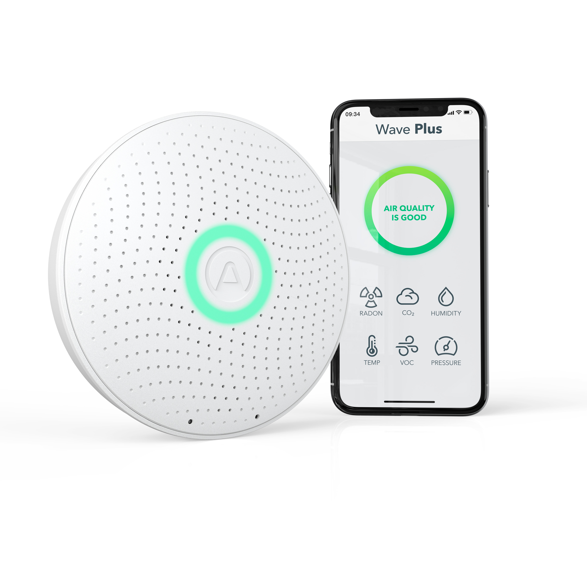 Airthings Wave Plus Indoor Air Monitor w/Radon detection - image 1 of 9