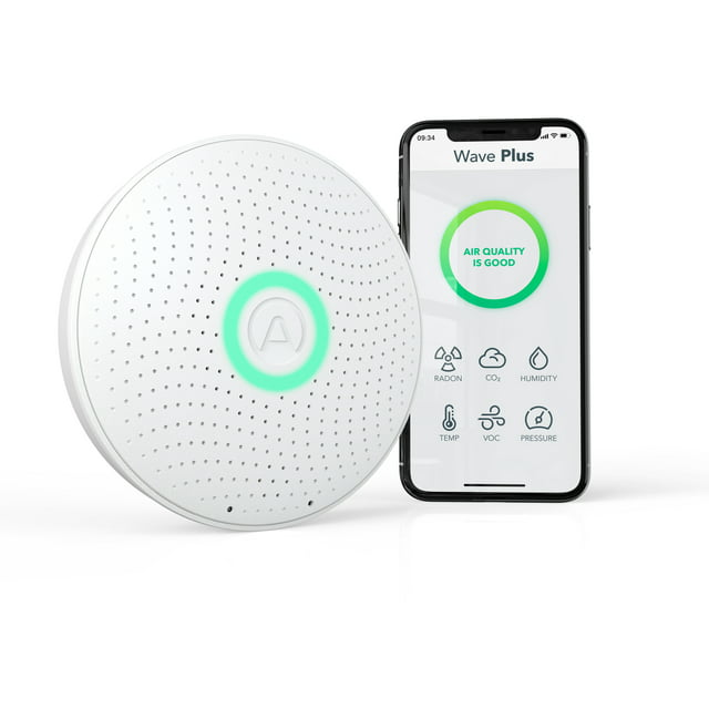 Airthings Wave Plus Indoor Air Monitor w/Radon detection