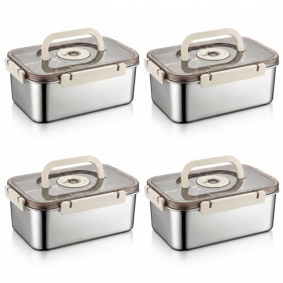 Airtight 316 Stainless Steel Bread Box with Lid & Handle, Time Recording Bread Storage Container, Dishwasher Safe Bread Keeper for Homemade Bread Loaf