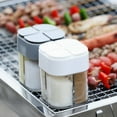 thumbnail image 1 of Airtight 4-Compartment Spice Jar with Lid and Spoon, Clear Plastic Seasoning Organizer for Kitchen Counter or Fridge, 1 of 9