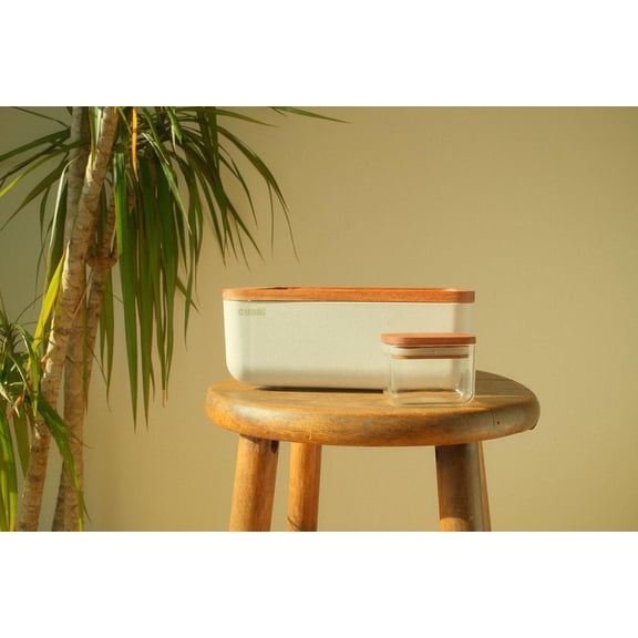 - Airtight Box with Tray - Silicone Seals -  Air-Tight Storage Box with Accessories – Grey