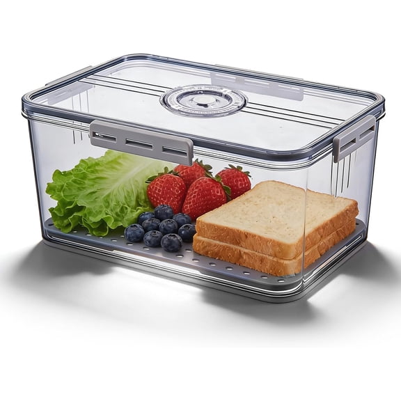 Airtight Bread Box with Date Indicator Lid, Kitchen Counter Bread Storage Container, Portable Bread Boxes for Homemade Bread, Toast, Bagel, Donut, Cookies and Fruit
