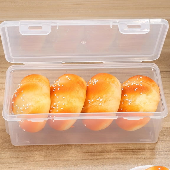 Airtight Bread Box Storage Container for Freshness, Clear Transparent Plastic Bread Keeper for Loaf Toast and More, Food Grade Sealed Storage Bin, Visible Kitchen Countertop Organizer for Pantry