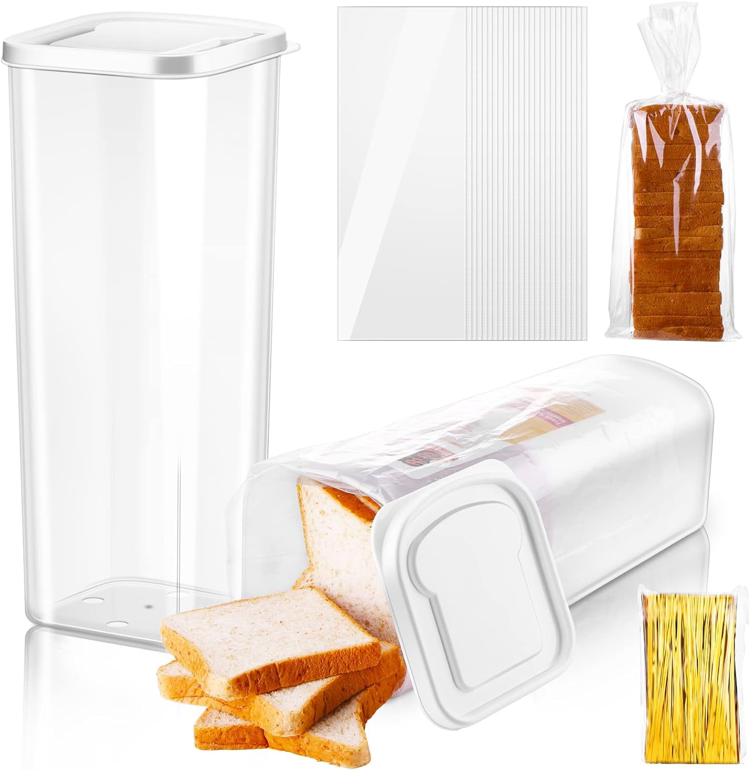 Airtight Bread Container for Kitchen Countertop Plastic Loaf Bread