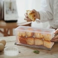 thumbnail image 1 of Airtight Bread Storage Container | Clear Plastic Bread Bin for Loaf, Cake, Fresh Food | Reusable Kitchen Organizer | Polypropylene | 1 Piece | Regular 8.38x5.78x5in or Long 11.81x4.13x5.12in, 1 of 8