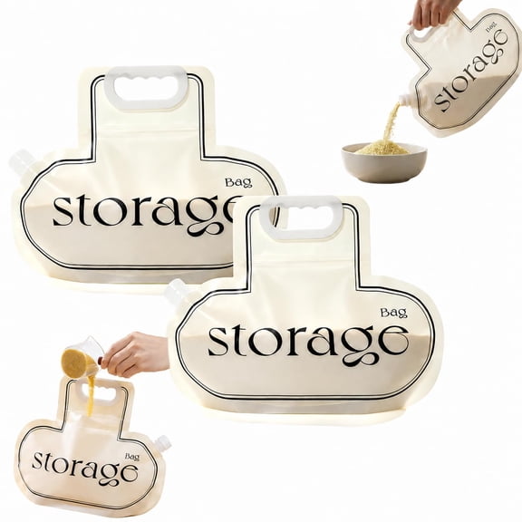 Airtight Cereal Storage Bag with Handle for Cereal and Grain, Food Storage Bag Organizer