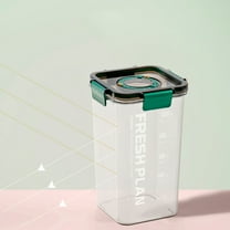 Airtight Cereal Storage Container with Lid, Clear Kitchen Food Organizer for Grain, Sugar, Flour, Rice, Nuts, Snacks, Leak-Proof, Space-Saving, Food Grade Material