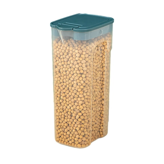 Airtight Cereal Storage Container with Lids,Clear Airtight Kitchen Food Storage Container for Grain,Sugar,Flour,Rice,Nut,Snacks
