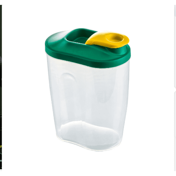 Airtight Cereal Storage Jar with Measuring Cup, Clear Pantry Canister for Rice Flour Beans Snacks, Space-Saving Modular Design, Kitchen & Restaurant Use, A Grain Storage Jar