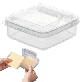 Airtight Cheese Storage Container with Lid Reusable Sliced Cheese Holder for Fridge, Vegetable & Snack Organizer | Flip-Lid Clear Box by Safeglitz