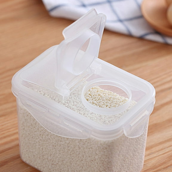 Airtight Clear Plastic Food Storage Container with 4-Side Lock Lid and Leakproof Gasket, Refrigerator Pantry Canister for Rice, Grains and Dry Food (1L/1.8L/2.6L)