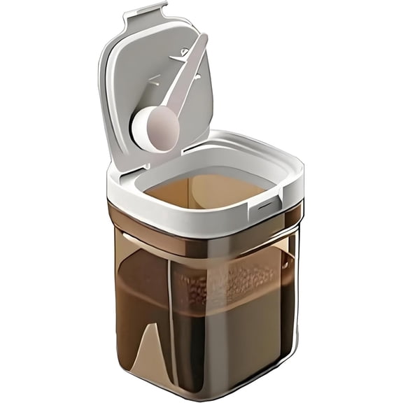 Airtight Coffee Canister, Coffee Storage Container with Scoop, Kitchen Food Storage Jar for Grounds Coffee, Beans, Tea, Sugar, 1300ml
