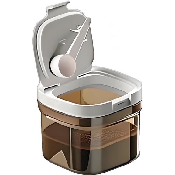 Airtight Coffee Canister, Coffee Storage Container with Scoop, Kitchen Food Storage Jar for Grounds Coffee, Beans, Tea, Sugar, 800ml