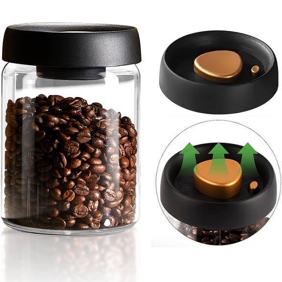 Airtight Coffee Grounds Canister 30oz Food Tea Sugar Storage Container for Kitchen Counter Holds up to 350g Coffee Beans