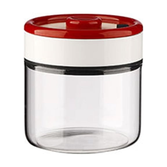 Airtight Coffee Storage Container, One Way Degassing Valve for Freshness Preservation, Clear 500ml, Glass, Manual Vacuum Pump