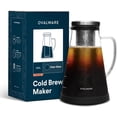 thumbnail image 1 of Airtight Cold Brew Iced Coffee Maker Pitcher and Tea Infuser with Spout - 1.0L / 34oz RJ3 Brewing Glass Carafe with Removable Stainless Steel Filter, 1 of 3