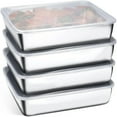 thumbnail image 1 of Airtight Containers for Food Storage, Stainless Steel Stackable Kitchen Holders, Thickened Durable design for Refrigerator Produce, Leftover Meals, and Freezer Or Pantry, 1 of 9