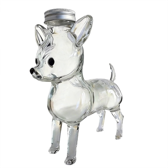 Airtight Cookie Jar, Glass Storage Containers, 10X4 In, Screw Top, Clear Storage Containers, Chihuahua Figure, 1 Pc, Kitchen Glass Storage Containers, Dry Treat Holding