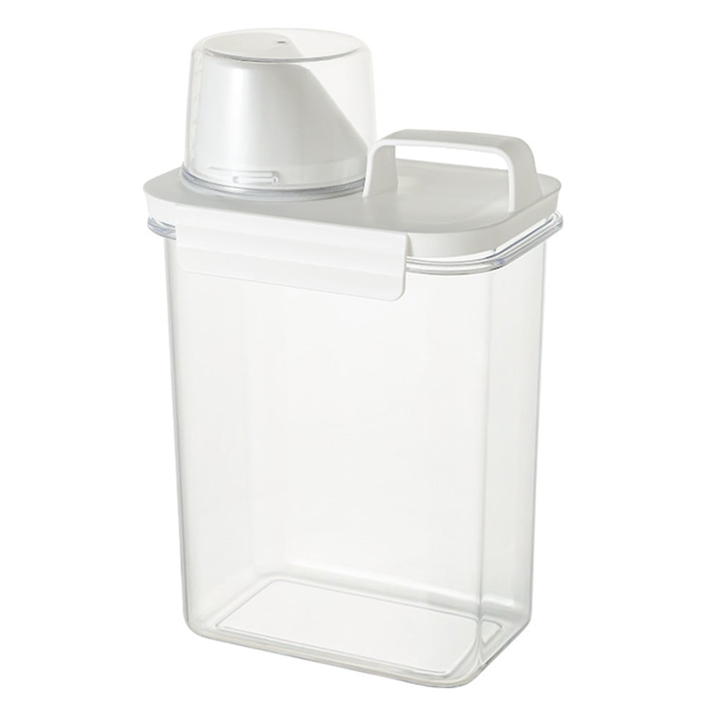 Airtight Detergent Dispenser with Measuring Cup, Washing Powder Dispenser