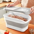 thumbnail image 1 of Airtight Dog Food Storage Container with Wheels, 15kg Foldable Pet Food Bin with Locking Lid, Portable Dry Food Dispenser for Rice Cereal, Kitchen Pantry Organization, 1 of 6