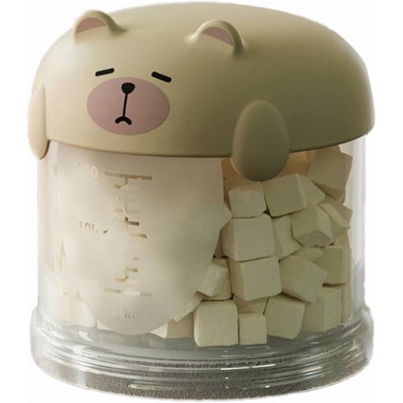 Airtight Dog Treat Container with Lid, Moisture-Proof Pet Snack Storage Jar for Countertop, Dog Cat Food Bin for Kitchen Pantry Organization(beige)