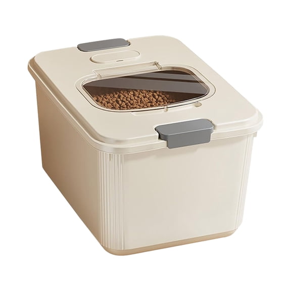 Airtight Dog and Cat Food Storage Container with Clear Lid and Measuring Cup, Dry Food Storage for Flour, Rice, and Cereal, Pantry Organization