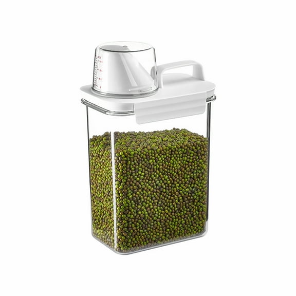 Airtight Dry Food or Pet Food Storage Containers - BPA Free Plastic Sealed Holder Bin Dispenser and Pouring Spout with Measuring Cup (1800ml)