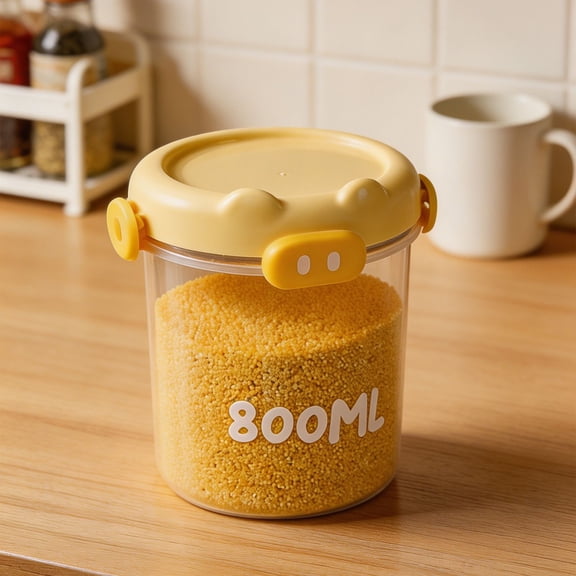 Airtight Food Storage Canister, Kitchen Storage Container with Lid, Stackable Storage, Perfect Storage for Grain Cereal Baking Powder Chips Snack Bread Bean Popcorn Counter Cabinet