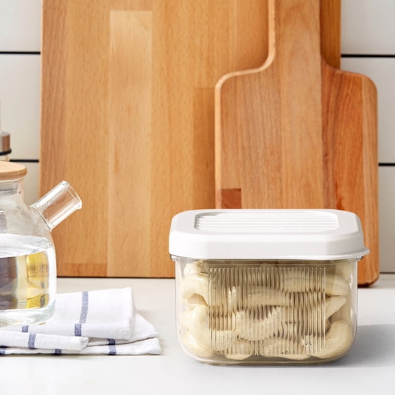 Airtight Food Storage Container | 400ML Sealed Kitchen Canister for Dry Goods Cereals Tea | Stackable Plastic Storage Jar with Wide Mouth