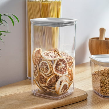 Airtight Food Storage Container | Clear Plastic Cereal Canister with Easy-Lock Lid | Kitchen Pantry Organizer | 2200ml/1550ml/750ml | Reusable | Single Piece | Multi-Size | Dry Food Storage