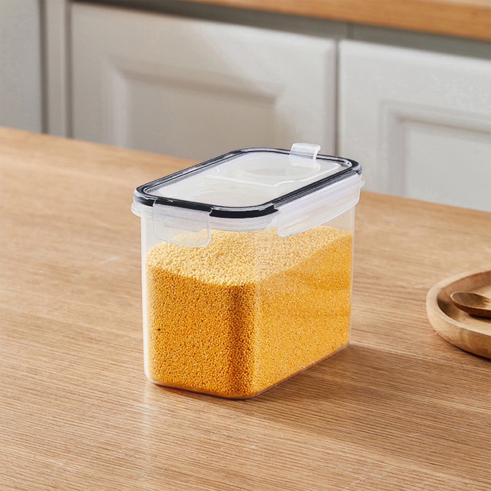 Airtight Food Storage Container, Clear Plastic Dry Food Canister with ...