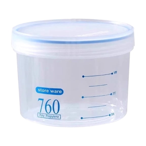 Airtight Food Storage Container – Clear Plastic Pantry Jar with Blue Seal, 760ml
