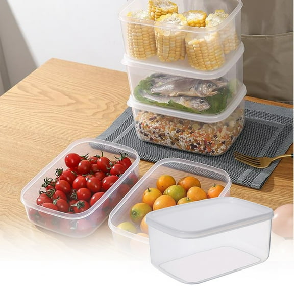 Airtight Food Storage Container with Lid, 22oz Rectangular Plastic Fresh-Keeping Box, BPA-Free Leak-Proof Meal Prep Container for Refrigerator and Freezer, Clear Pantry Organizer, 1 Count