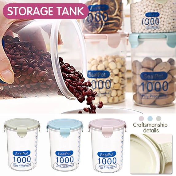 Airtight Food Storage Container with Lids Plastic Kitchen Pantry Organization Cereal Dispenser Flour Dry Food Spaghetti Pasta Beans Nut Baking Supplies Marker Pink#3 5.7 In