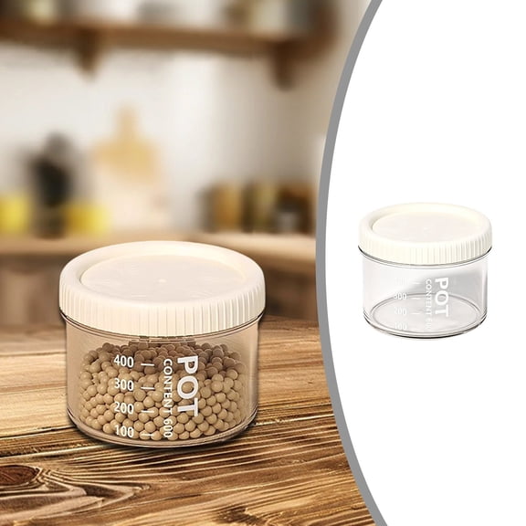 Airtight Food Storage Container - Plastic Sealed Jar with Locking Lid - 600ml Small Size - for Pantry Kitchen & Fridge Organization - 1 Piece