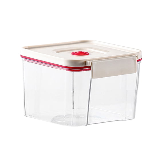 Airtight Food Storage Container, Push Button Seal Plastic Canister for Dry Food Dispenser, Grain and Coffee Beans, Transparent and Stackable Design for Pantry Organization