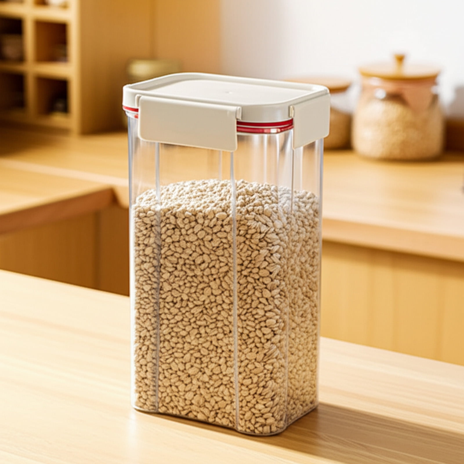 Airtight Food Storage Container,Push Button Storage Canister,Plastic ...