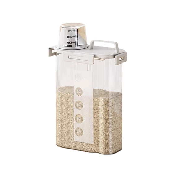 Airtight Food Storage Container for Rice Flour Grains | Large Waterproof Insect Proof Pantry Organizer with Removable Lid & Easy Cleaning for Kitchen Use