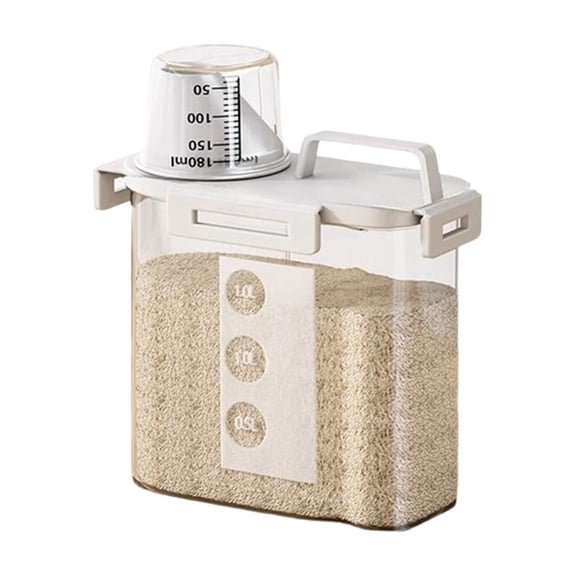 Airtight Food Storage Container for Rice Flour Grains | Large Waterproof Insect Proof Pantry Organizer with Removable Lid & Easy Cleaning for Kitchen Use