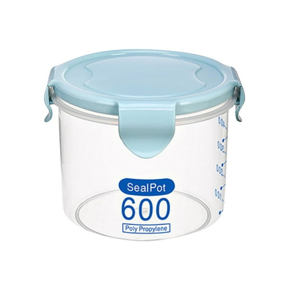 Airtight Food Storage Container,Round SealPot with Leakproof Lid and Measurement Markings,large capacity storage can for Kitchen and Refrigerator,Ideal for Storing Snacks,Grains and Leftovers