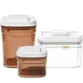 thumbnail image 1 of Airtight Food Storage Container Set Clear Plastic Canisters For Cereal, Flour with Easy Lock Lids, for Kitchen Pantry Organization and Storage - style3, 1 of 5