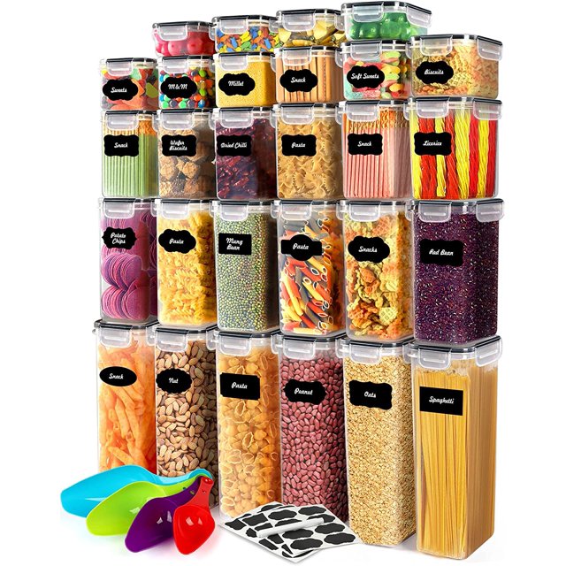 Airtight Food Storage Container Set with Lids, 28 Pcs BPA Free Plastic